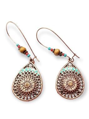 Bohemian Boho Teardrop Hanging Dangle Drop‎ Earrings